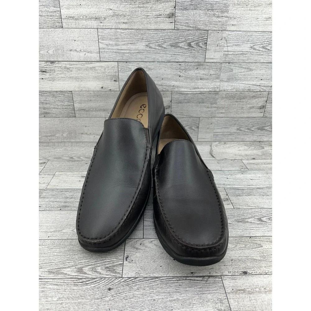 Ecco Men Helsinki 2 Cocoa Brown Leather Slip On Loafers 670104 Size 46